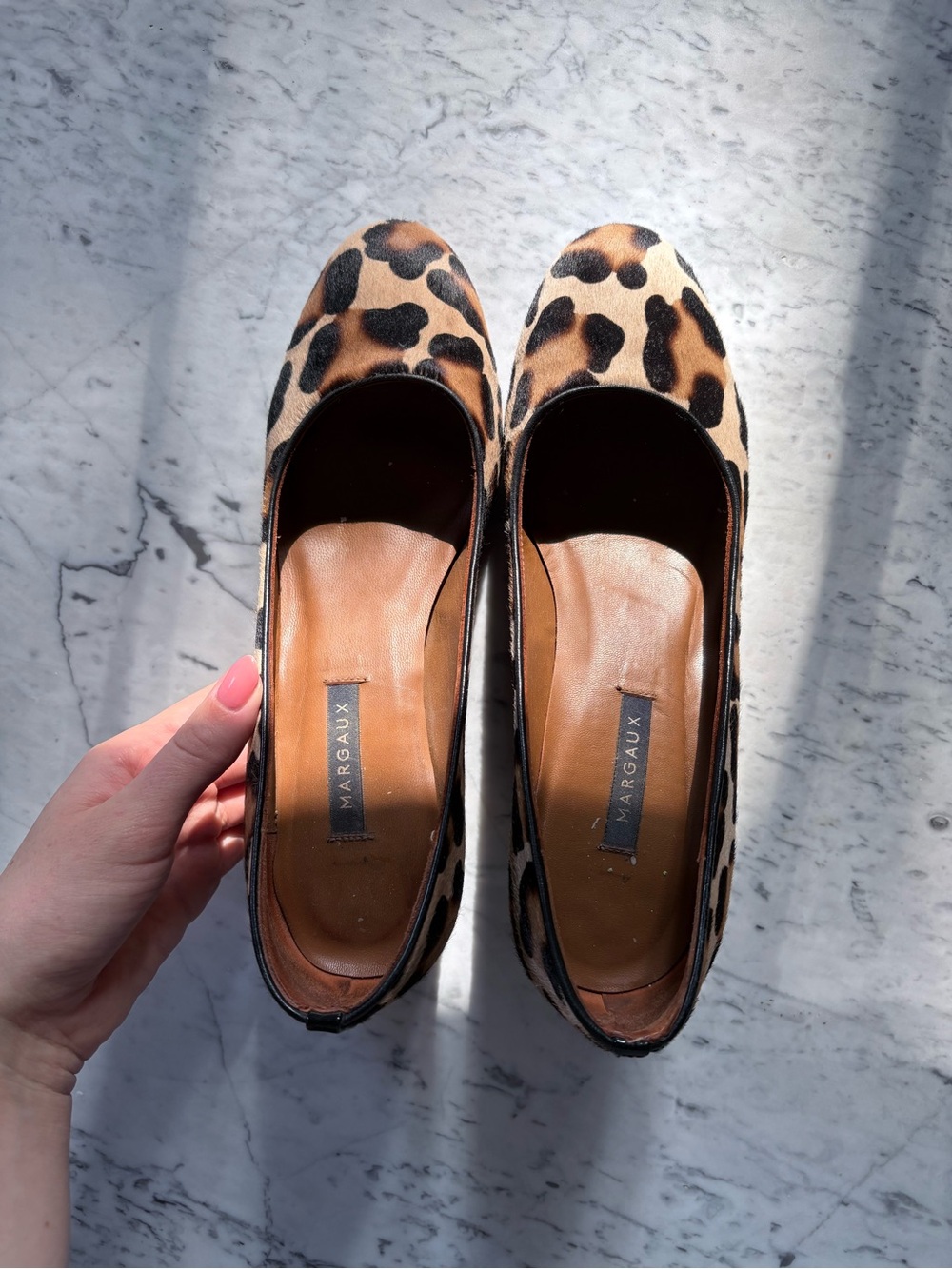 Margaux Leopard-Print Block Heel Pumps in Brown and Black - Picture 3 of 7